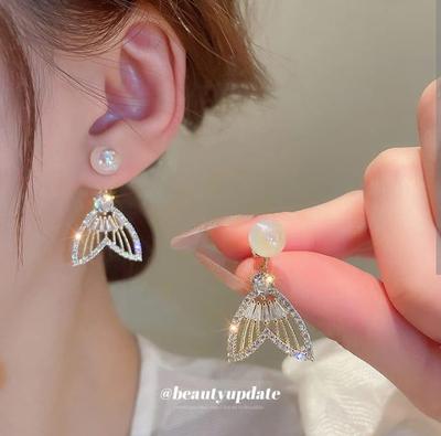 Vintage Design Gold Plated Zircon Earrings
